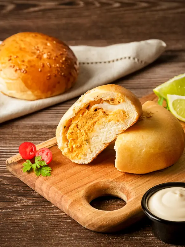 Pão de batata de frango