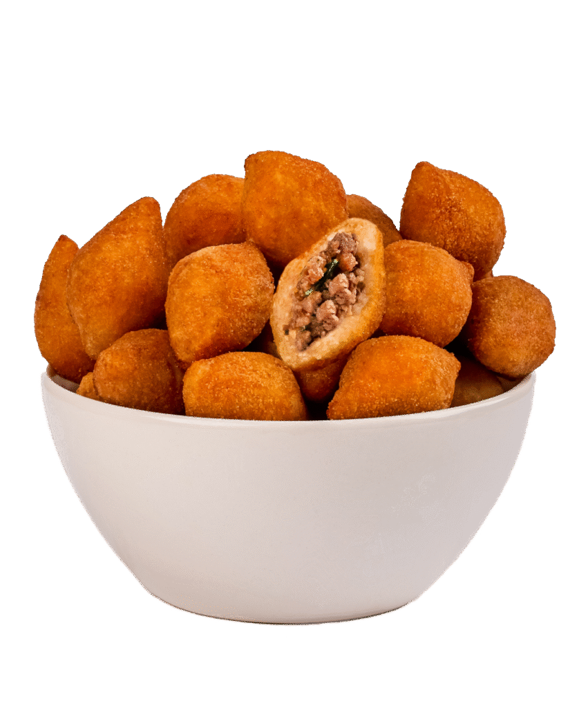 mini coxinha de carne